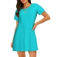 thumbnail image 1 of Fotbe Aqua Bata de Dormir para Mujer con Estampado, Camisón de Algodón de Manga Corta, Ropa de Dormir Casual, 1 of 6