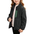 thumbnail image 5 of Mifsaly Boys Girls Fleece Jacket Zip Up Stand Collar Warm Winter Coats Kids Fall Winter Outdoor Everyday Outerwear with Pockets, 5 of 9