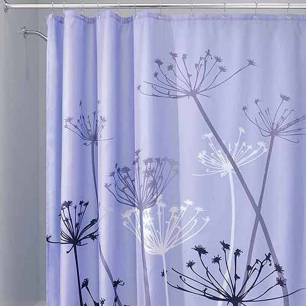 InterDesign Thistle Fabric Shower Curtain, Standard 72" x 72", Purple/Gray - image 2 of 3