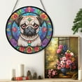 thumbnail image 5 of 89Bloom Pug Dog Suncatcher, Stained Glass Pug Suncatcher, Pug Glass Suncatchers for Windows Stained Glass, 5 of 7
