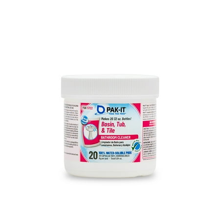 PAK-IT 5722102020EA Gluconic Acid Basin, Tub and Tile Cleaner, Ocean Scent, 4 oz. Packets (Pack of 20)
