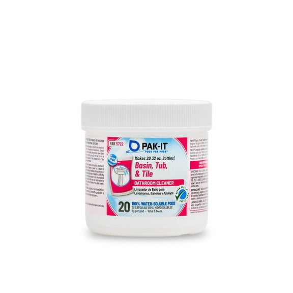 PAK-IT 5722102020EA Gluconic Acid Basin, Tub and Tile Cleaner, Ocean Scent, 4 oz. Packets (Pack of 20)