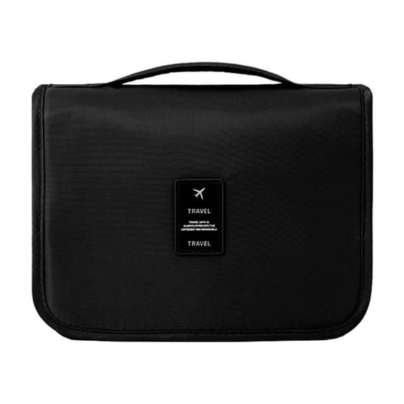Youersen Travel Toiletry Bag with Hanging Hook, Waterproof Makeup Bag for Men and Women Travel, Black
