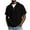 Black, variant on Men's Solid Color Short Sleeve Hooded Crop Top with Zipper Mock Neck and Spread Collar for Casual Sports Active Fit Men's Polo Shirts