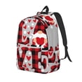 thumbnail image 1 of Easygdp Buffalo Plaid Love And Gnome Mochila de Lona Resistente para Laptop, Compatible con Laptops de 15 a 17 pulgadas, Ideal para Escuela, Trabajo y Viajes-Medium, 1 of 5