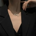 thumbnail image 4 of Elegant Crystal Heart Infinity Wedding Pendant Necklace for Women Stainless Steel CZ Love Charm Link Choker Chain Adjustable Necklaces Dainty Engagement Promise Jewelry 18", 4 of 6