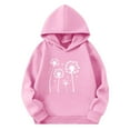 thumbnail image 2 of Girls' Printed Hooded Sweatshirt Fleece-Lined Graphic Top Long Sleeve Casual Loose Pullover with Pockets, 2 of 4