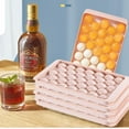 thumbnail image 5 of Ice Cube Trays with Lid & Bin,Round Ice Trays for Freezer, Whiskey Ice Balls Maker Molds Making 99 x 1.0IN Small Ice Mini Circle ball,Crushed Ice Tray for Chilling Drinks Coffee & Tea etc.(Pink), 5 of 5