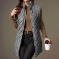thumbnail image 7 of Ltctricy Women's Quilted Vest Lightweight Fall Winter Padded Puffer Outerwear Oversized Zipper Sleeveless Jackets Down Coats, 7 of 7