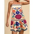 thumbnail image 4 of Women'S Floral Boho Flowy Mini - Dress Ruffle Hem Spaghetti Strap Vacation Tank Dresses  XL, 4 of 7