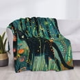 thumbnail image 4 of Salouo Mystical Black Cat Fireflies Print Throw Blanket Gifts for Women Men Soft Flannel Blanket for Home Living Room Decor Bedroom Blanket Gifts for Mom Dad -50"x40", 4 of 7