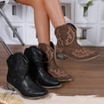 thumbnail image 5 of Ecetana Cowboy Boots for Women Ankle Cowgirl Booties Pointed Toe Embroidery Western Short Boots, 5 of 7