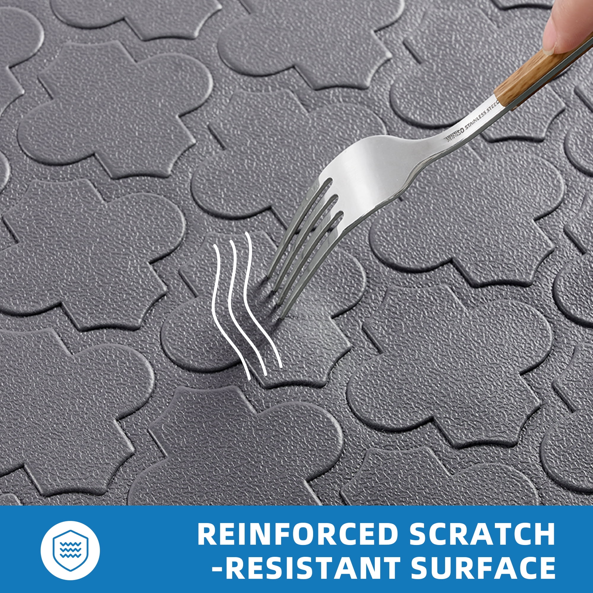 GALMAXS7 Kitchen Mat Anti Fatigue Mats for Kitchen Gray Kitchen Rug Memory Foam Ergonomic Rug 17"x 29"