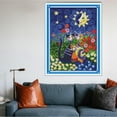 thumbnail image 1 of Dimensiones de Girasoles Gatos estampados para niños Bebé niñas 11ct 14ct 19 x 28cm 14CT Hugo Kits de punto de cruz de gatos de flores, 1 of 8