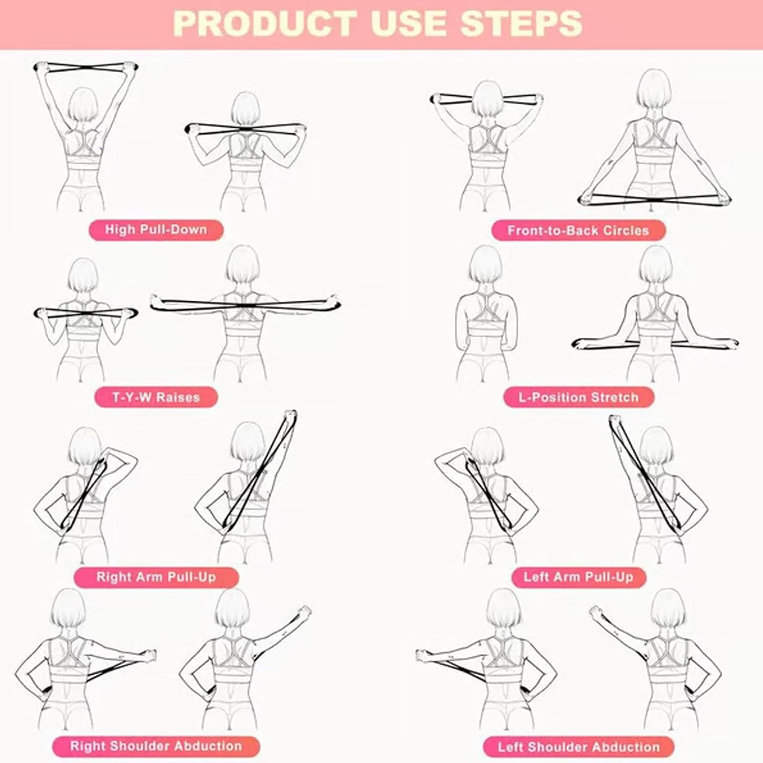 Resistance Bands, Figure 8 Exercise Bands for Women Men, 8 Shaped Resistance Rubber Band with Handlesfor Glutes, Back, Arm, Chest and Full Body Workout