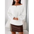thumbnail image 4 of PRETTYGARDEN Women Off The Shoulder Sweater Fall Trendy Long Batwing Sleeve Knit Pullover Going Out Tops Winter Clothing, 4 of 10