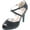 Black, variant on Bella Marie Shania-1 Women's Peep Toe Rhinestone Glitter Crossing Strap Dance Sandals