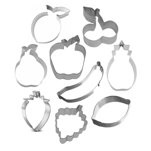 Fruit Stand 9 Piece Cookie Cutter Set - The Cookie Cutter Shop - Tin Plate Steel