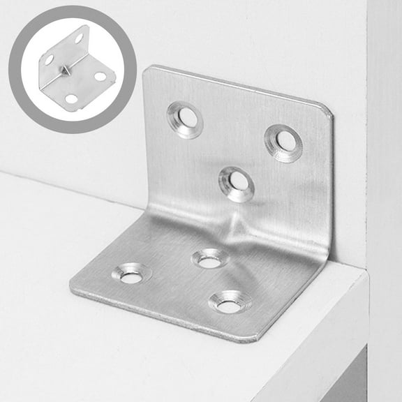 MLINS Raindrops 100PCS Heavy Duty Metal Corner Braces 90 Degree Internal Angle L Shape Brackets for Wood Furniture Joint Fastener