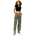 thumbnail image 5 of Cali1850 Women's Y2K Cargo Pants Mid Rise Loose Wide Leg Baggy Casual Streetwear Camouflage Trousers, 5 of 7
