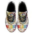 thumbnail image 2 of Peace Sign Hippie In A World Be Kind Shoes Sneakers Black Size 10, 2 of 7