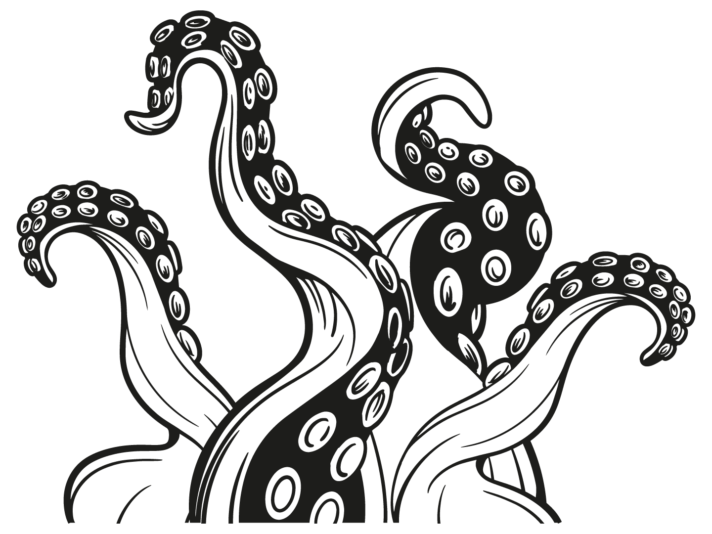 Octopus Art for Bedroom Wall Decoration Tentacles Black and White