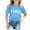 Blue, variant on AWZXDE Girls'Casual Short Sleeve T-Shirt with Stylish Alphabet Letter Print,Comfy & Design for Everyday Wear,Kids' Top Orange,7-8 Years
