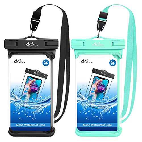 8 X/Xs/Xr/Xs Max Galaxy S20/S10/S9/S8 2 Pack iPhone 11/11 Pro Note 10/9 MoKo Floating Waterproof Phone Pouch Floatable Phone Case Dry Bag with Lanyard Compatible with iPhone 12 Mini/12/12 Pro 
