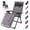 Dark Gray, variant on SHOUFTW Padded Zero Gravity Lounge Chair with Detachable Cushion & Side Tray, Folding Reclining Patio Chair, Outdoor Lawn Lounger, Black