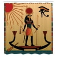 thumbnail image 3 of Ambesonne Egyptian Shower Curtain, Design Eye and Boat Theme, 69"Wx75"L, Multicolor, 3 of 5