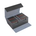 thumbnail image 3 of Caja de almacenamiento para tarjetas coleccionables, caja de almacenamiento con divisor, cajas de tarjetas deportivas coleccionables multifuncionales Gris Naranja Interior, 3 of 9