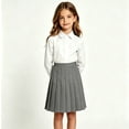 thumbnail image 4 of Diufon School Uniform Pleated Skirts for Girls Elastic Waist Pull On A-Line Midi Skirt Back-to-School Performance Skirts, 4 of 8