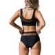 thumbnail image 4 of VISgogo Mujeres 2 piezas Traje de baño Conjunto Color sólido Malla Patchwork Sin mangas Acolchado Tops y parte inferior del bikini Traje de baño VISgogo  moda, 4 of 8