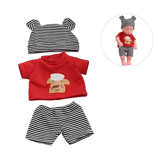 Pieces Reborn Baby Dolls Clothes 11 inch Outfit Accessories Cartoon Bear Set for reborn doll Newborn Girl Boy Doll heqiyong toy