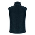 thumbnail image 5 of Women's Sleeveless Faux Fur Vest, Stand Collar Patchwork Jacket, Lightweight Fleece Vest with 3 Pockets, Casual Commute Vest, Button Front Vest Navy M, 5 of 5