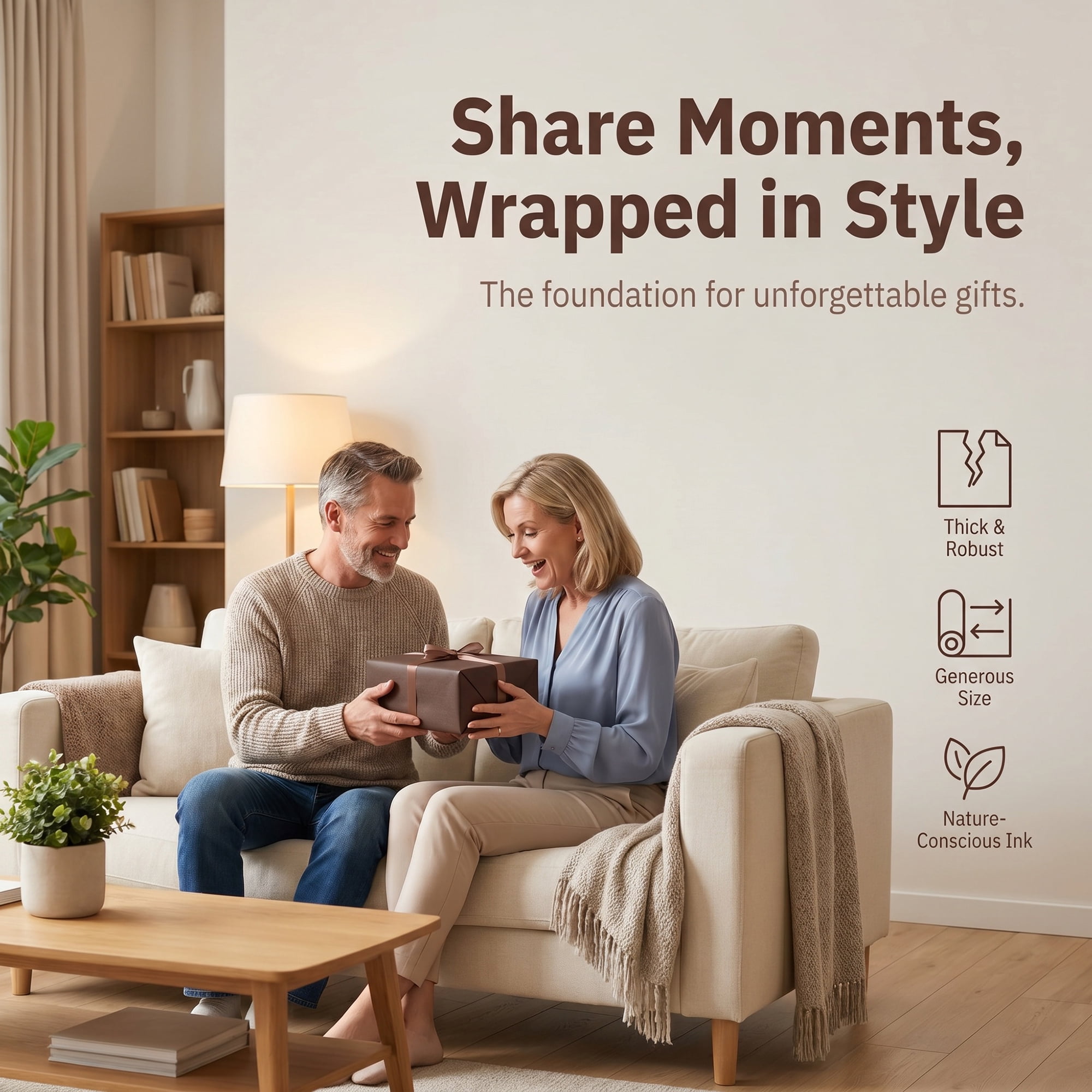 Unique Bargains Heavyweight Wrapping Paper for Gifts and Presentations Brown 27.6" x 19.7"