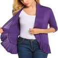 thumbnail image 2 of Lightweight Cardigans for Women Soft Open Front Casual Cardigans 3/4 Sleeve Draped Ruffles Sweater, 2 of 8