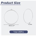 thumbnail image 2 of 200pcs Hoop Ear Wires 40mm Stainless Steel Color Wine Glass Charms Rings 316 Surgical Stainless Steel Beading Hoop Rings for Wedding Party Wine Glass Marker Earring Jewelry Making, 2 of 9