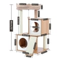 thumbnail image 7 of Cfowner Modern Wood Cat Tree, Cat Tower With Double Condos Spacious Perch Sisal Scratching Posts and Replaceable Dangling Balls, Beige, 7 of 7