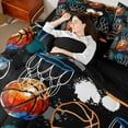 thumbnail image 4 of Castle Fairy Basketball Game 7-Piece Bedding Comforter Set,Graffiti Splash King Bedding Sets,Sport Theme Ultra Soft Bed Sheets,Ultra Soft Abstract Home Decor,Reversible, 4 of 8