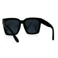 thumbnail image 4 of Womens Boyfriend Style Oversize Horned Rim Thick Plastic Sunglasses Matte Solid Black, 4 of 4
