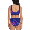 thumbnail image 3 of Daiia Neon Gradient Blue Women's Bikini Set Two Piece Swimsuit High Waisted Bikini Adjustable Straps Bikini Perfect for Beach, Pool, and Summer Vacation-XX-Large, 3 of 9