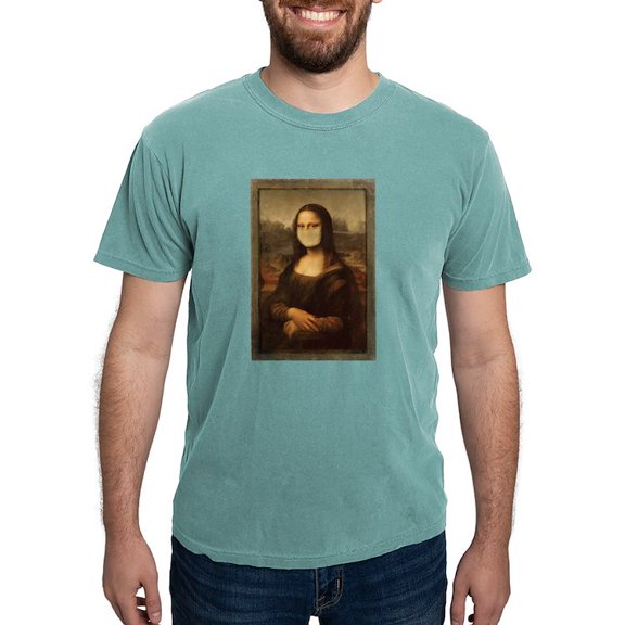 CafePress - Pandemic Mona Lisa T Shirt - Mens Comfort Colors Shirt