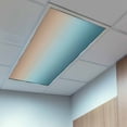 thumbnail image 2 of 2 Pack Teal Green Fluorescent Light Covers for Ceiling Lights and Brown Gradient Magnetic Ceiling Light Covers Overhead Light Filters for Office Classroom Home, 2 of 9