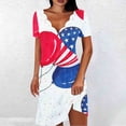 thumbnail image 2 of PuLe Summer Dress Sun Dresses for Women 2024 Vacation Sexy V Neck Short Sleeve T Shirt Dress Color Trendy Beach Sundress, 2 of 5