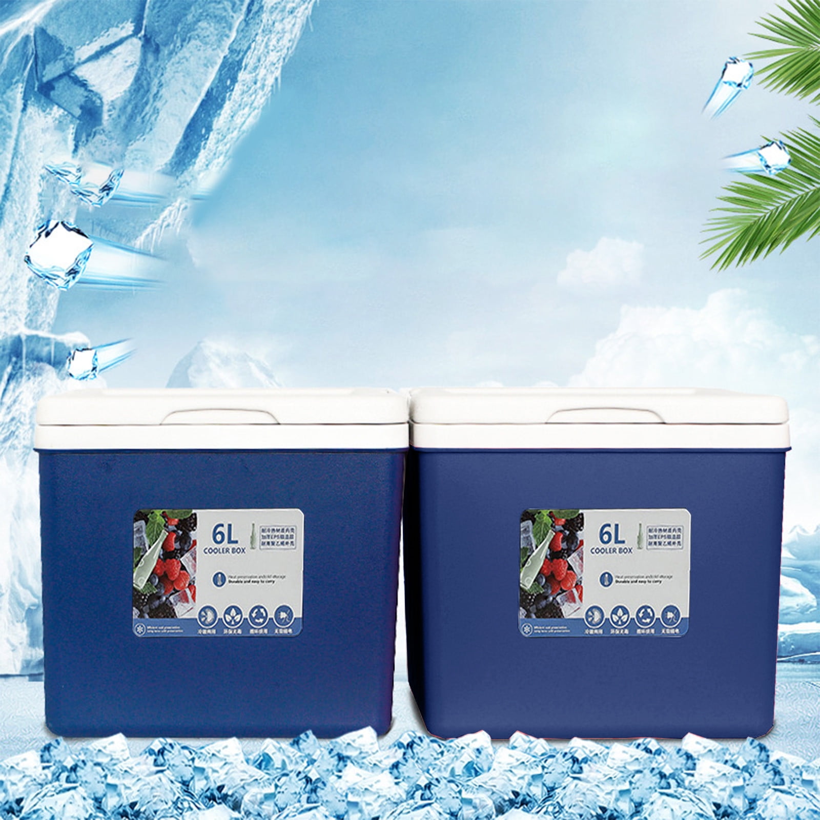 Gnmfd Portable Cooler Insulated Box Leak Proof Outdoor Ice Chest for Beach Camping Tailgating Sports Picnic Drinks Food Storage Container