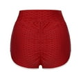 thumbnail image 3 of Abcnature Women Leggings Shorts, Butt Lift Scrunch Textured Leggings Workout Shorts, Basic Slip Bike Shorts, High Waist Tummy Control Yoga Shorts Running Shorts Red 3XL, 3 of 8