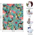 thumbnail image 4 of German Shepherd Dog and Flower Blanket,Comfortable Soft Flannel Throw Blanket,All Season,Warm Lightweight Blankets for Sofa Bed Couch Living Room Chair,30"x40", 4 of 4