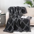 thumbnail image 1 of Manta de 50 × 60 pulgadas, manta polar ultra suave clásica con diseño de pata de gallo para todas las estaciones, mantas bohemias cálidas y acogedoras para cama, sofá, oficina, camping, 1 of 5