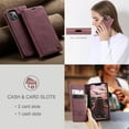 thumbnail image 4 of ELEHOLD Luxury Leather Wallet Case for iPhone 15 Plus with Card Slots Money Pocket Kickstand Function Magnetic Closure Shockproof Anti-Scratch Purse Case for iPhone 15 Plus 6.7",Winered, 4 of 11